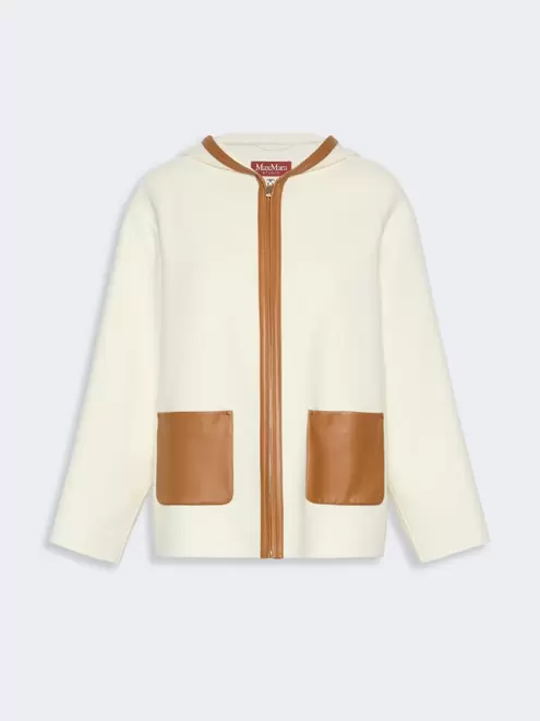Wool, silk and cashmere hooded coat