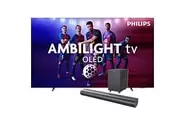 PHILIPS Ambilight 55" OLED760 4K (2025) + Soundbar TAB6100 met Wireless Subwoofer Tv-bundel