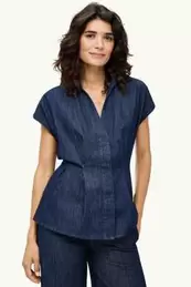 Spijkerblouse met V-hals