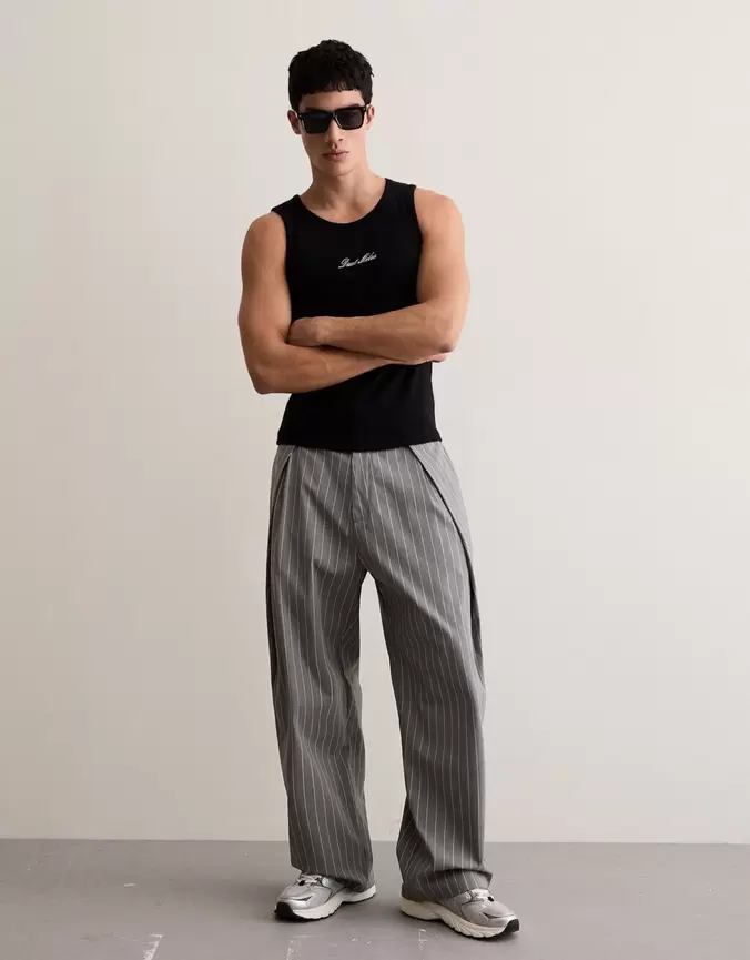Super baggy broek met dubbele bandplooi