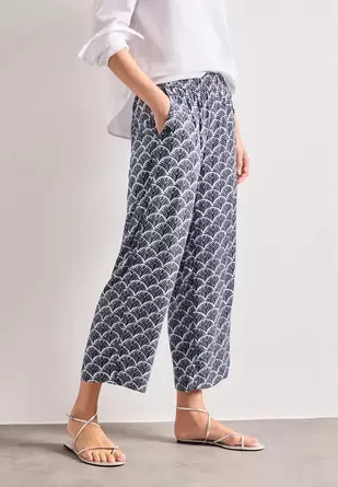 Broek met High Waist en Wide Leg pijpen in een Loose Fit pasvorm