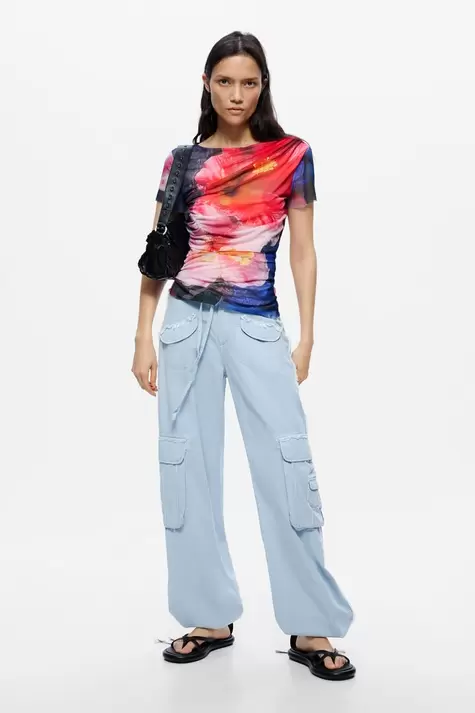 Bedrukt T-shirt met korte mouwen