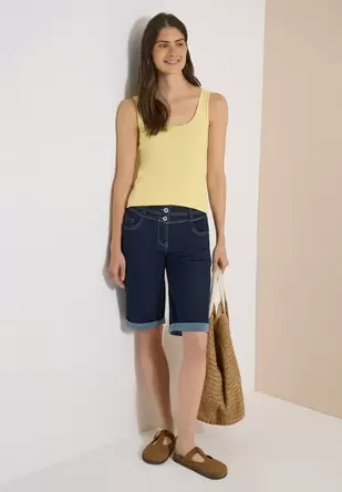 Shorts met High Waist en Wide Leg pijpen in een Loose Fit pasvorm