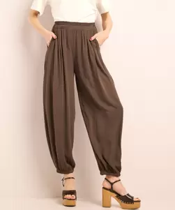 Balloon fit broek met plooien