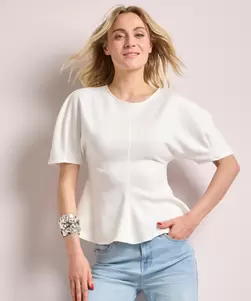 Getailleerde t-shirt met korte mouw