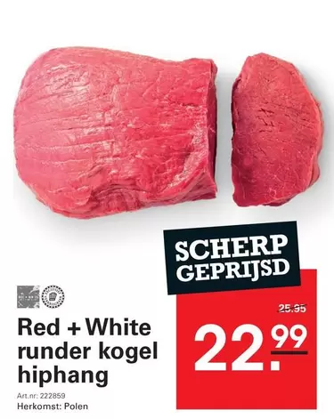 RED - Red + White runder kogel hiphang