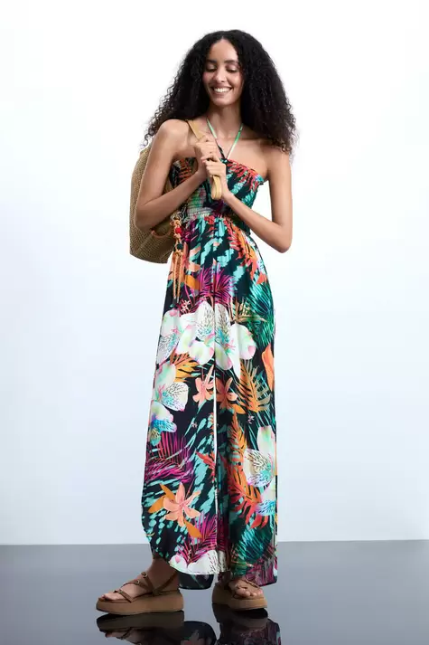 Tropisch bedrukte jumpsuit