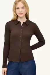 Overhemdblouse - geribd