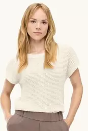 Gebreid T-shirt - relaxed fit - met structuur