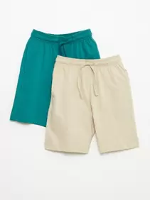 Set van 2 effen katoenen jersey shorts