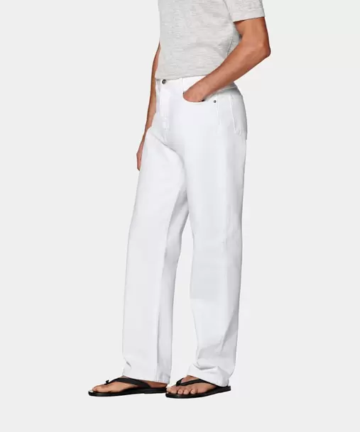 White Straight Leg Jeans