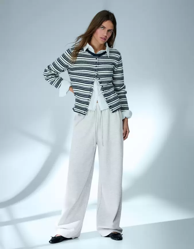Sweatstof barrel broek