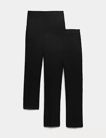 Set van 2 slim-fit schoolbroeken met smalle pijpen voor jongens