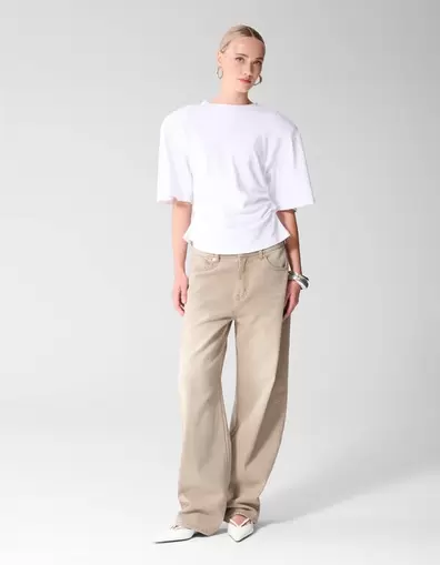 Baggy Fit Strass Jeans Lichtbruin