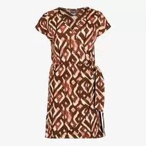 TwoDay dames jurk met grafische print bruin