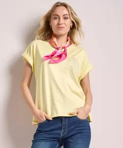T-shirt met glitter borstzak