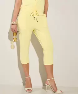 Slim fit capri broek travelstof