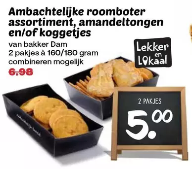 Ambachtelijke roomboter assortiment, amandel tongen en/of koggetjes