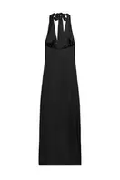 LONG SATIN HALTER DRESS