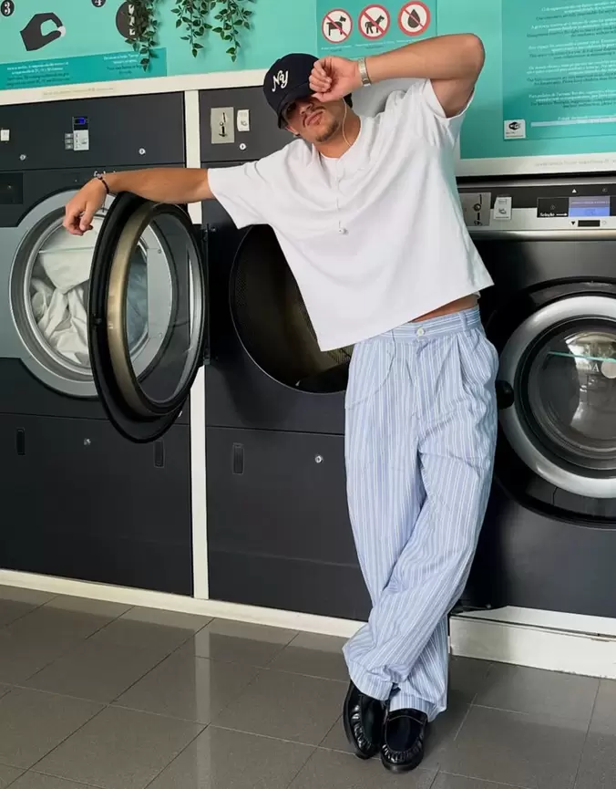 Super baggy gestreepte broek