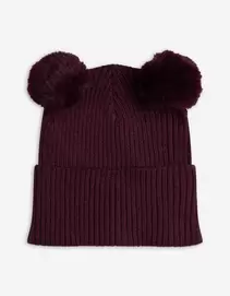 Muts - Ribtricot - donkerlila