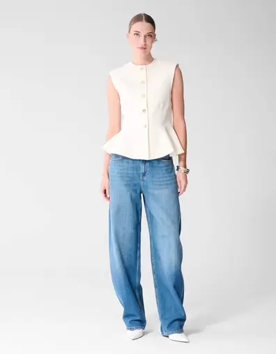 Barrel Fit Jeans Donkerblauw