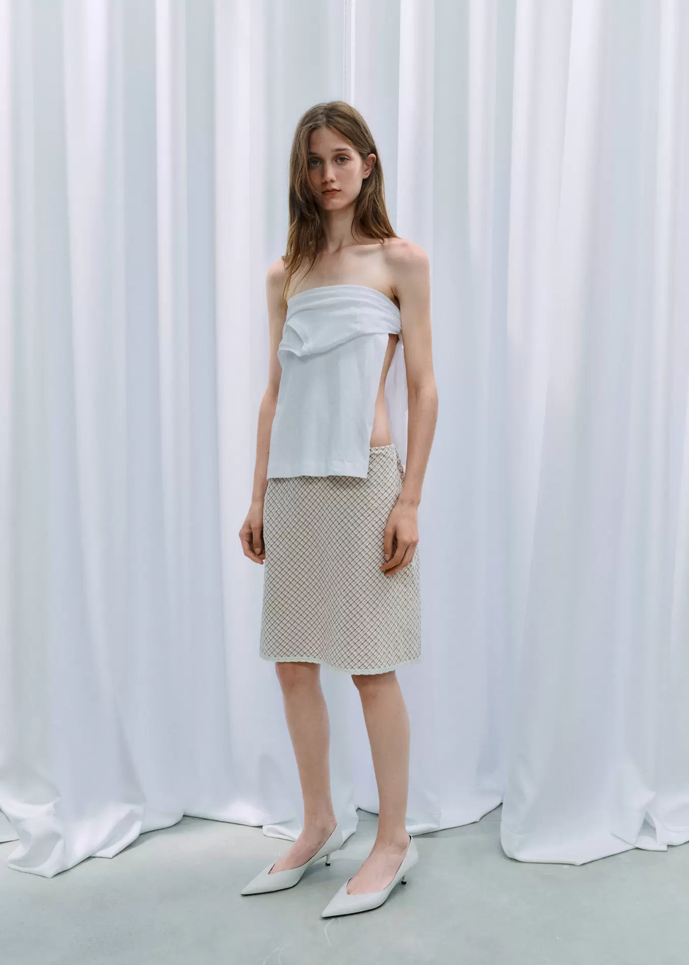 Flowy check skirt
