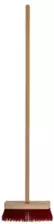 Bezem – Rood – Harde Haren – Houten Steel – 120 Centimeter