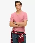 Slub-T-shirt met V-hals en korte mouwen