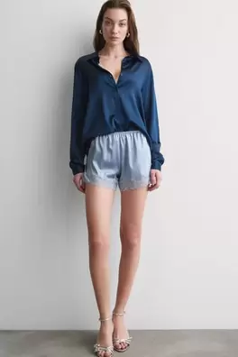 Silk Shorts with Lace
