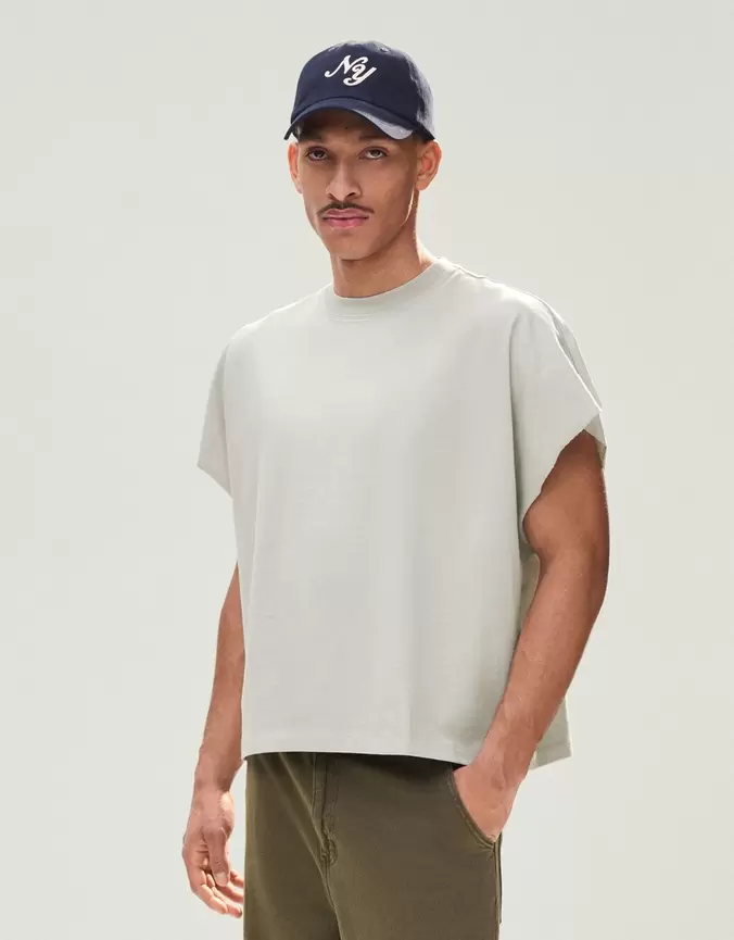 Oversized worker T-shirt met print