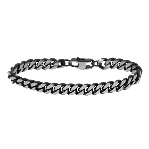 Gerecycled stainless steel herenarmband gourmet zwart