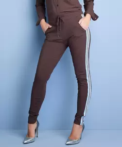 Slim fit broek travelstof tape