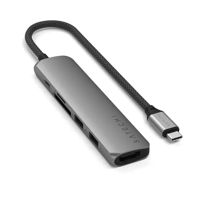 6-in-1 USB-C Slim Multiport Adapter - Spacegrijs