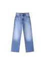 D92 straight wide jeans met scheuren