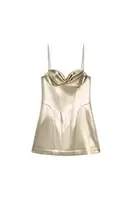 CORSETRY-INSPIRED METALLIC EFFECT MINI DRESS
