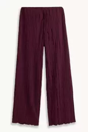Jersey broek - mid waist - wide leg - met structuur