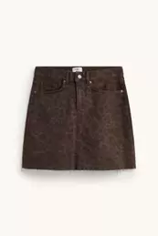 Minirok van denim - luipaardvelprint