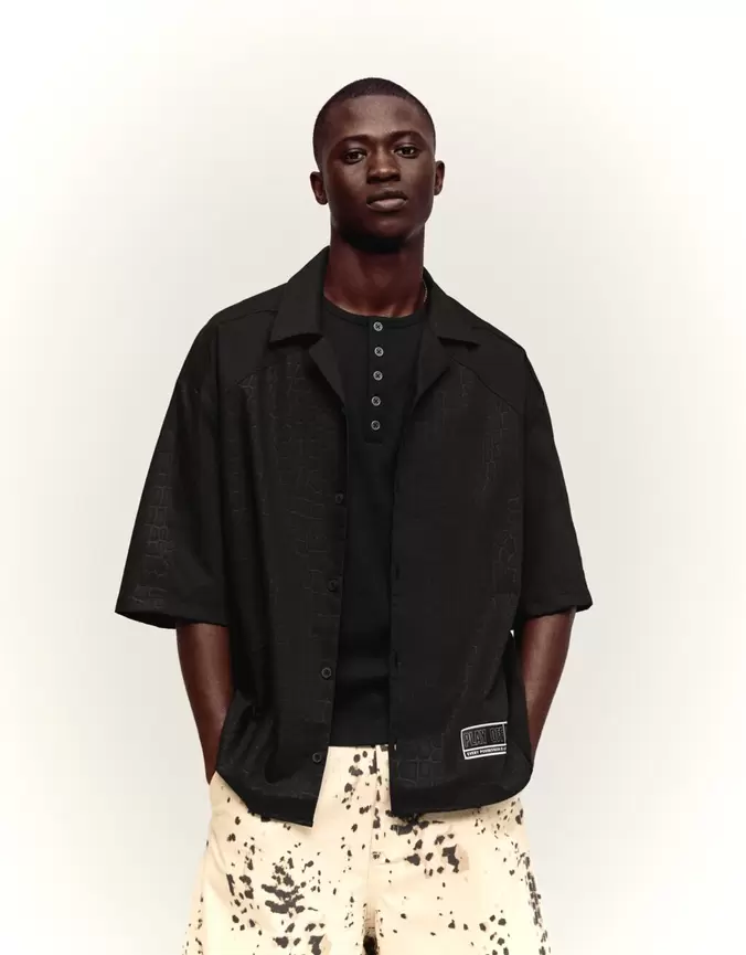 Boxy fit overhemd met korte mouw en print