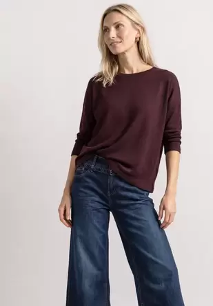 Shirt met 3/4-mouwen in gebreide look