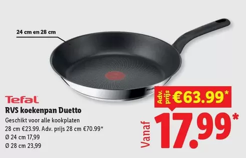 Tefal - RVS koekenpan Duetto