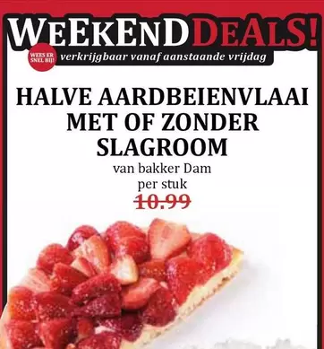HALVE AARDBEIENVLAAI MET OF ZONDER SLAGROOM