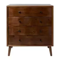 Kast retro met 4 lades - donkerbruin - 87.5x80x40.5 cm