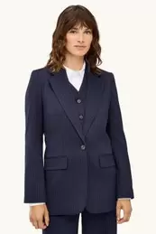 Lange blazer - regular fit - krijtstrepen