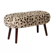 Bankje sneeuwluipaard - beige/zwart - 40x82x40 cm