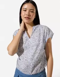 Blouseshirt - Print all-over - Lichtblauw