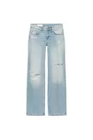 TRF RIPPED LOW-RISE WIDE-LEG JEANS