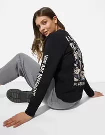 Longsleeve - Print op rug - Donkergrijs