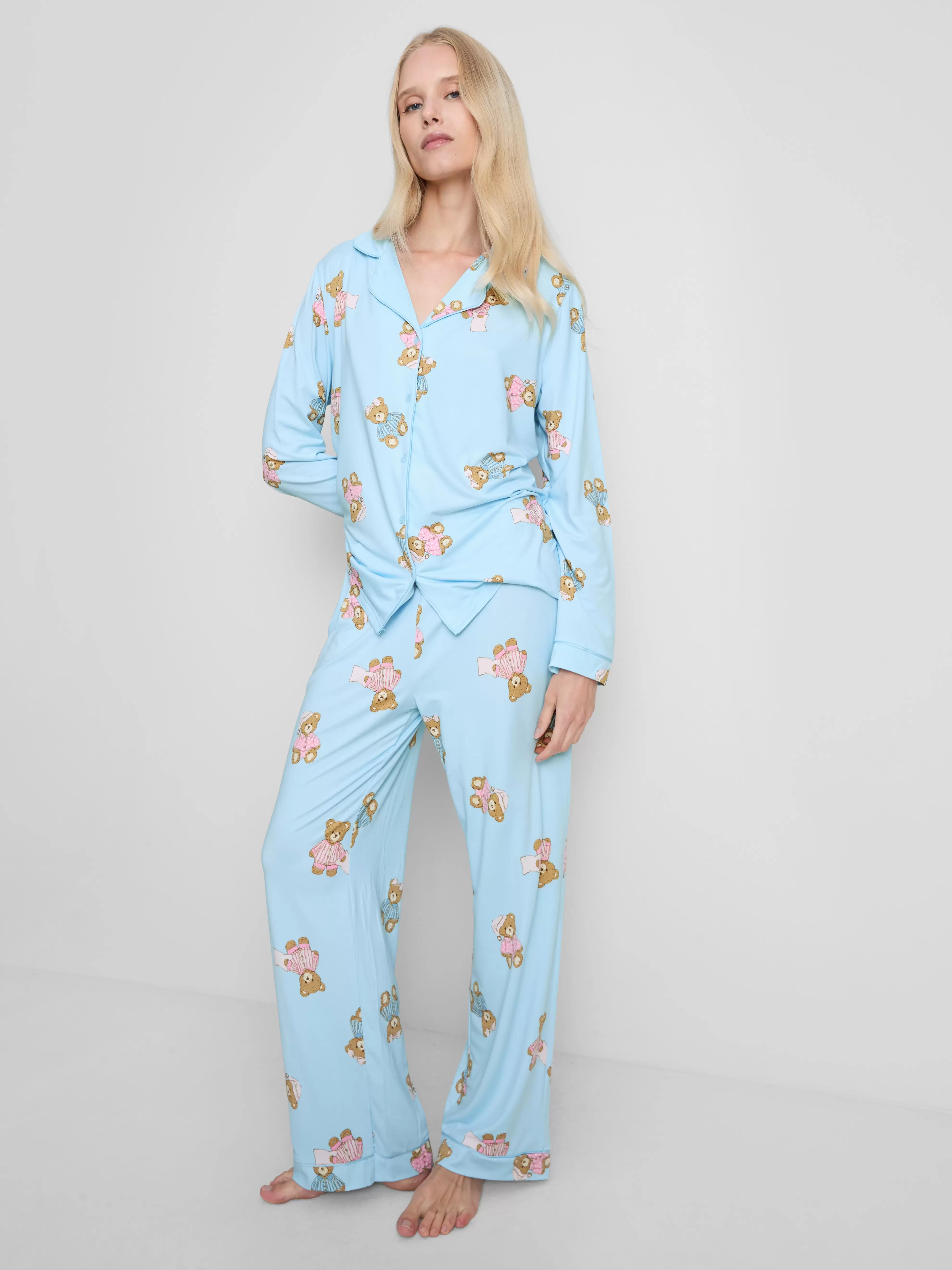 Boyfriend-pyjama met print