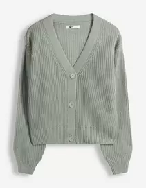Gebreid vest - Knoopsluiting - Kaki